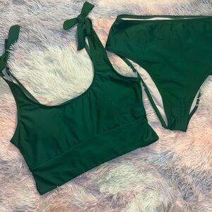 Green Bikini Set large like new green